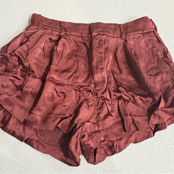 Free People Pants - Free People Roma Women's Satin Shorts in Cherry Mahogany size Small